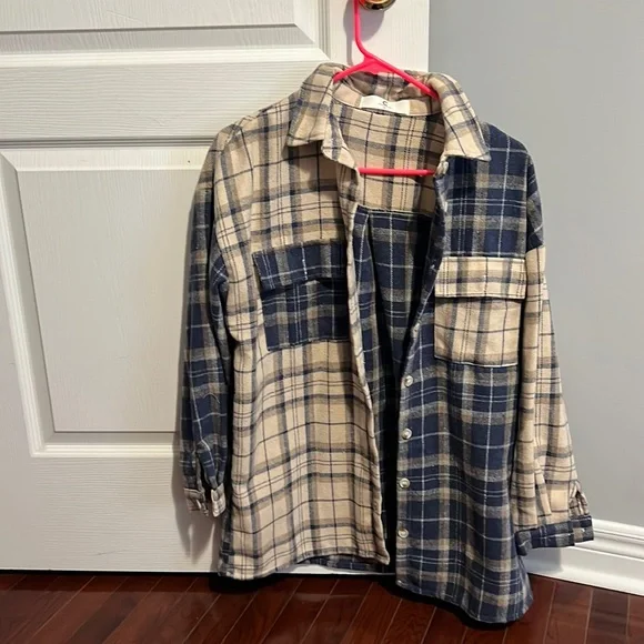 Commense Plaid Shacket - Picture 1 of 2